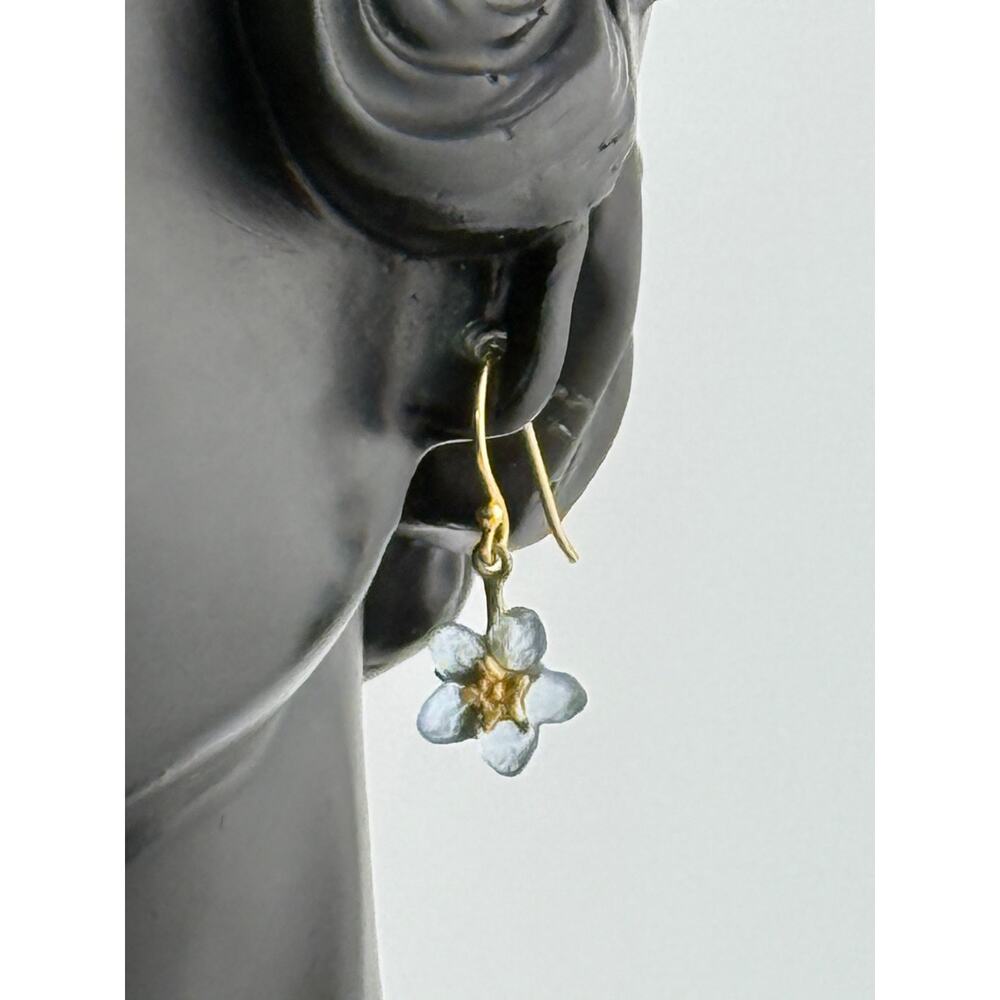 Michael Michaud Forget Me Not Single Flower Wire Earrings